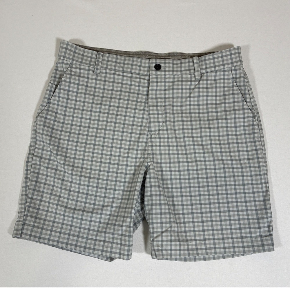 Nike Golf Mens 35 Dri-FIT UV Gray Gingham Plaid Chino Shorts DN1959-077